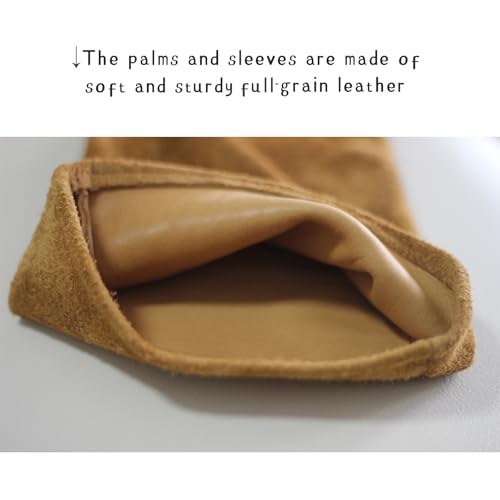 [Clearance promotion] Long Gardening Gloves for Women/Men-Thorn Proof Rose Pruning Gloves, Leather work Gauntlet - size: Large