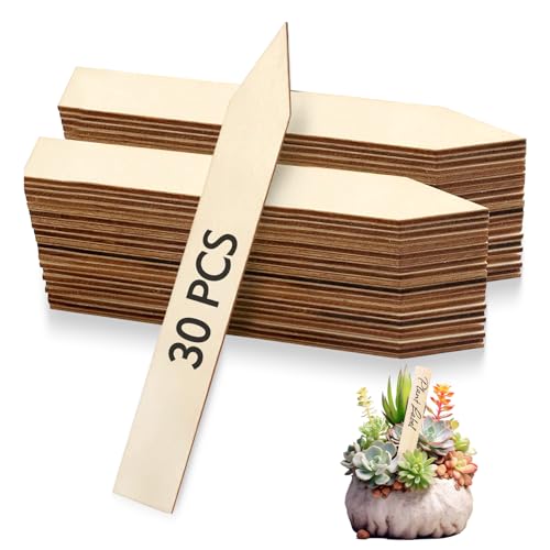 30Pcs Wooden Plant Labels, Outdoor Indoor Garden Markers and Name Tags for Seedlings Flowers Vegetables - Reused Waterproof Plant Label Stakes, 6 x 0.78in - size: 15cm x 2cm (6” x 0.8”)