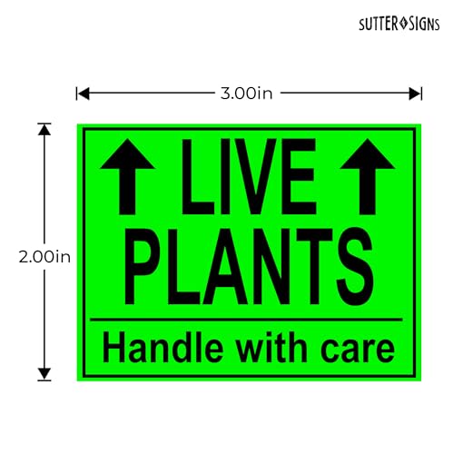 250pcs Live Plants Shipping Stickers, 3" x 2" Labels