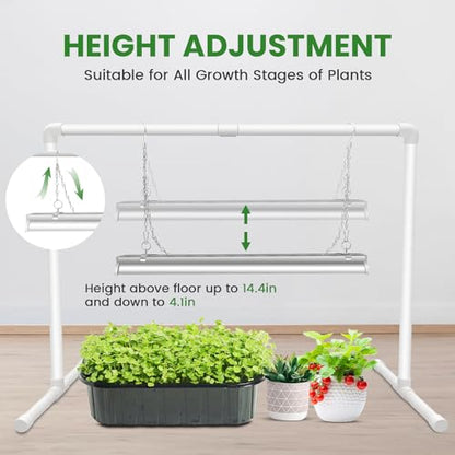 Wolezek 2FT T5 Grow Lights for Seed Starting with Timer, 32W Full Spectrum