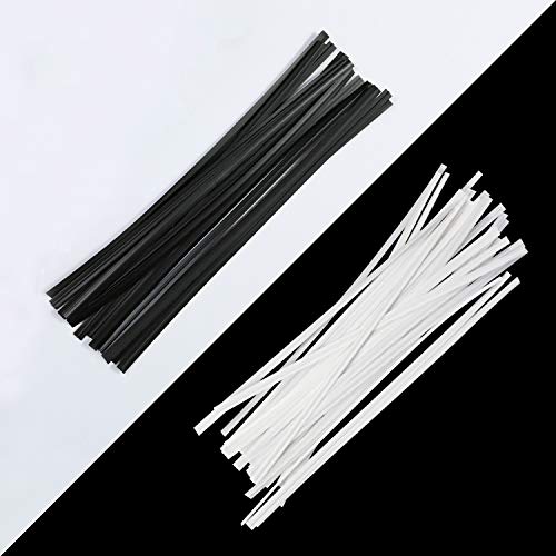1000 Pcs 5" Plastic Twist Ties, Black (500 Pcs) and White (500 Pcs) - color: C-bk&wh