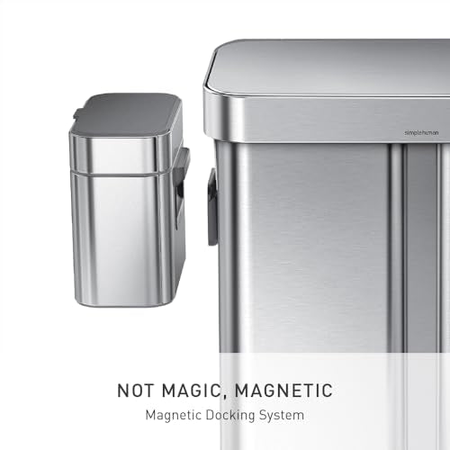 simplehuman Compost Caddy, Detachable and Countertop Bin, 4 Liter / 1.06 Gallon, Brushed Stainless Steel - color: Brushed