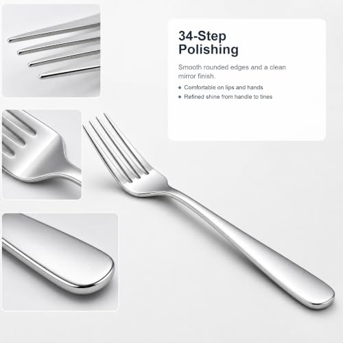 12 Piece Dinner Forks Set, 18/10 Stainless Steel Forks Silverware, 8 Inch - size: 12-Piece (8 Inches)