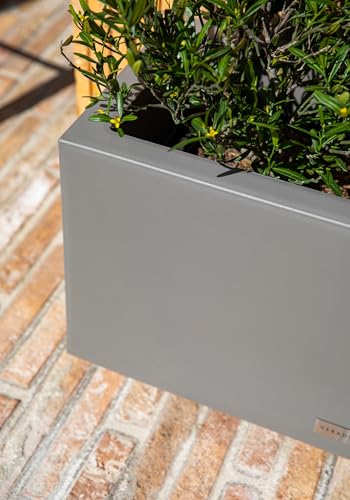 Veradek Block Series Long Box Planter - Rectangular Outdoor Planter - color: Gray, size: Small - 2 Pack