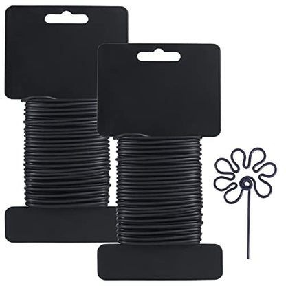 Tenn Well 2Pk 66ft 2.8mm Garden Wire Bendable Black for Climbing Plants - color: Black, size: 2.8mm