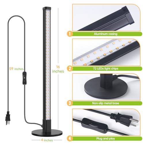 Vertical Grow Light, 72 LEDs Full Spectrum Bar, 5000K, T5, 11W