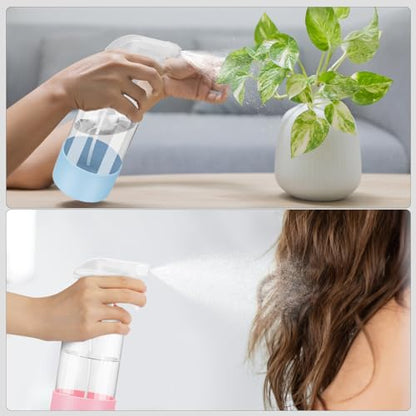 Glass Spray Bottles - 2 Pack 16 oz Clear Spray Bottles with Silicone Sleeve - color: Blue&Pink