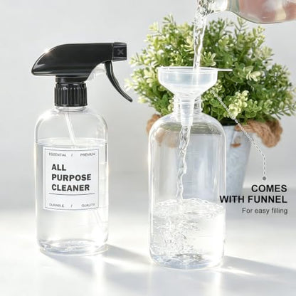 Spray Bottles 16 Oz 2-pack, 360° Any-Angle Spraying, Mist & Stream, Funnel - style: 16oz, 2 pack