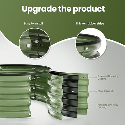 ZXZYHFTY Round Raised Garden Bed Set, 1 Pack, 2 x 2 x 1 Ft, Green - color: Green