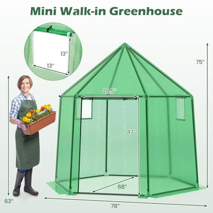 HAPPYGRILL Greenhouses for Outdoors, Portable Greenhouse with PE Cover