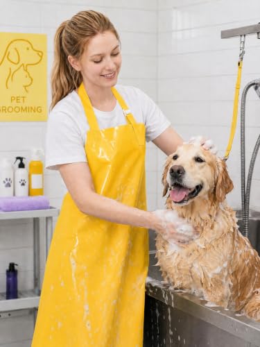 Molaxhome TPU Waterproof Apron Oil-resistant Chef Apron for Unisex Kitchen - color: Yellow