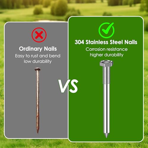 2-in-1 Lawn Aerator, Heavy Duty Manual Core Aerator Lawn Tool with 16 Iron Spikes & 4 Hollow Tines Garden Tools for Yard Grass Soil