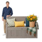 Outdoor Bench, Waterproof Garden Storage Bench, 110 Gallon Deck Box