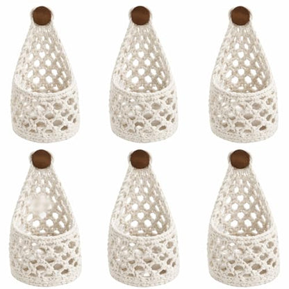 6 Pk Macrame Plant Hanger,4 x 8 Inch,White - color: White, size: 4 x 8 inch