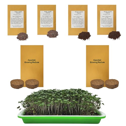Microgreen Refill – 4 Harvests: Coco Coir Discs and 4 Packs Organic Seeds - style: Coco Coir Refill