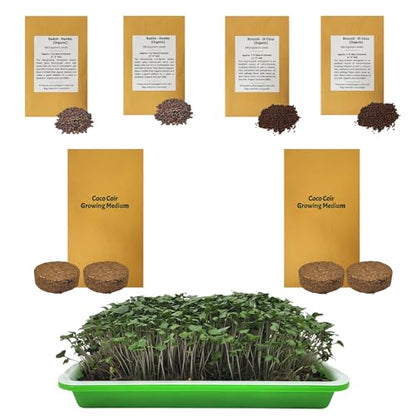 Microgreen Refill – 4 Harvests: Coco Coir Discs and 4 Packs Organic Seeds - style: Coco Coir Refill