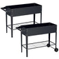 Elevate 2Pcs 32" Tall Raised Garden Bed with Wheel,Planter Box for Backyard,Outdoor Garden, Patio, Balcony, 400lb Capacity,Grey - size: 37.4"x14.6"x31.6", style: Grey(2PCS)