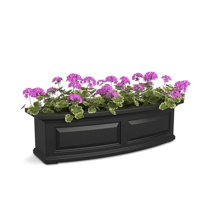 Mayne Nantucket 36in Self-Watering Rectangular Window Box Planter, Black - color: Black, size: 36in