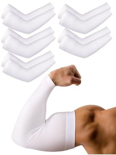 Boao 10 Pcs UV Arm Sleeves Tattoo Cover - color: White, size: Medium