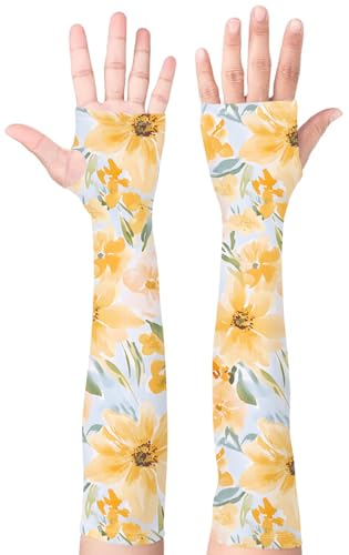 Gardening Sleeves for Women UV Sun Protection with Thumb Hole Anti-Scratch - color: Chrysanthemum