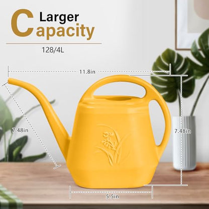 Watering Can - for Home Plant Garden - 1 Gallon - Orange - color: Orange