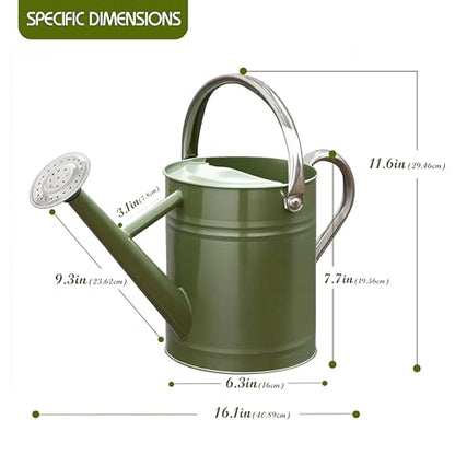 Metal Watering Can, 1 Gallon for Outdoor Garden Plants,EGreen - color: Emerald Green