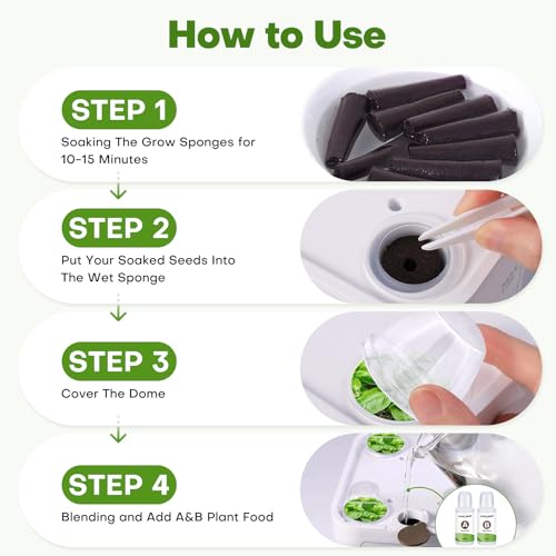 Ahopegarden 166PCS Hydroponic Pods Herb Kit: Grow Anything Kit With 600ml A&B Plant Food, 40 Grow Sponges, 40 Baskets, 40 Domes, 40 Labels, 1 Tweezer - Hydroponics Supplies for Aerogarden & Most Brand - style: 166pcs Hydroponic Pod kits