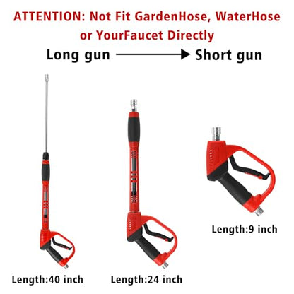 Tool Daily Deluxe Pressure Washer Gun, Replacement Wand Extension, 40 Inch - size: 40inch