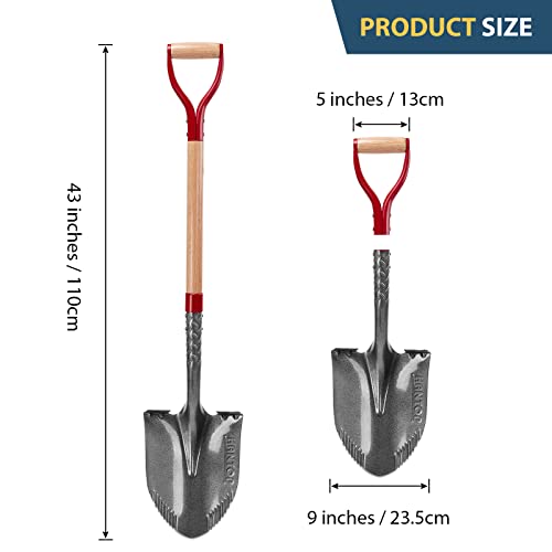 Sharp Sawtooth Blade Garden Shovel Round Digging Shovels Spade 43 in - style: Garden