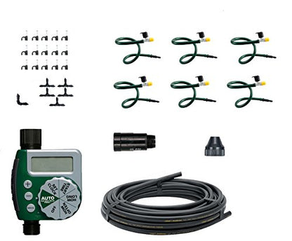 Orbit 56318 Hanging Basket Drip Irrigation Drip Watering Kit with 1-Outlet Digital Hose Faucet Sprinkler Timer - size: 1 pack, style: Traditional Timer