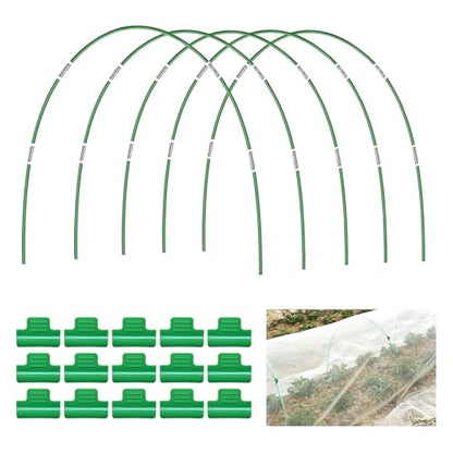 25 PCS Rust-Free Garden Hoops for Raised Beds With Garden Netting Clips - size: 25PCS