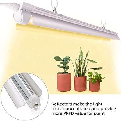 Grow Light for Plant, T8, 2FT, 192W, Full Spectrum, 8 Pack, Linkable - size: 2FT-24W