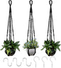 RIFNY Macrame Plant Hanger Indoor, Hanging Plant Holder, Black, 3 PCS - color: Black, size: 35 Inch 3pcs