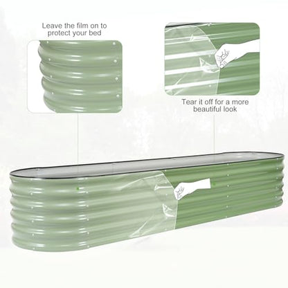 Galvanized Raised Garden Bed Outdoor- 8x2x1.4FT Planter Box, Green - color: Green, size: 8x2x1.4ft