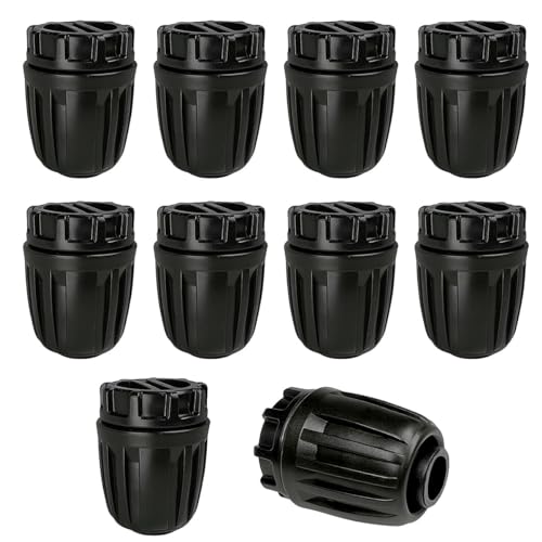 1/2 Inch Drip Irrigation Fittings End Caps, 10 Pack End Plugs for (1/2" ID x 0.6-0.63" OD)16mm DripTubing Connectors, Barbed Locked End Cap Connectors for Garden Watering System Drip Line