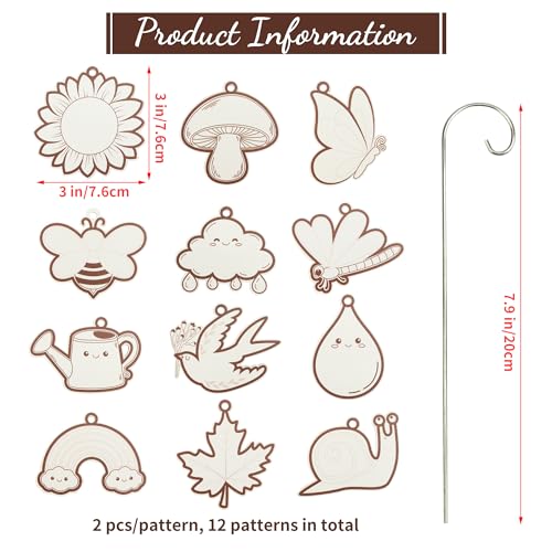 Temlum Wooden Plant Labels for Indoor & Outdoor Plants, 24pcs