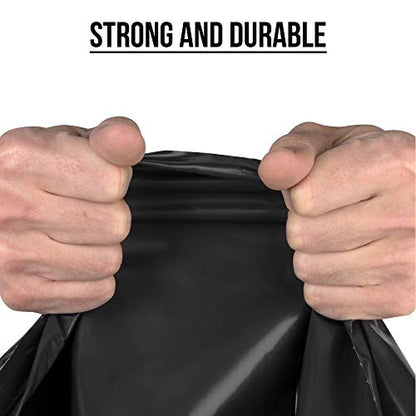 Aluf Plastics 60 Gal Black Trash Bags, E-Z Tie Flap, 2.0 MIL (EQ.) (100 Pk) - style: 55-60 Gal, 2 Mil Equiv, 100 Count