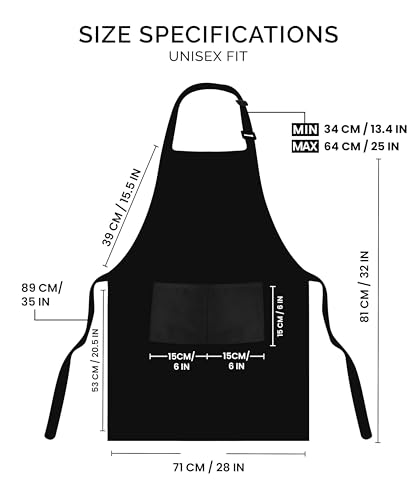 Utopia Kitchen Bib Aprons 2 Pack Adjustable With 2 Pockets - color: Black