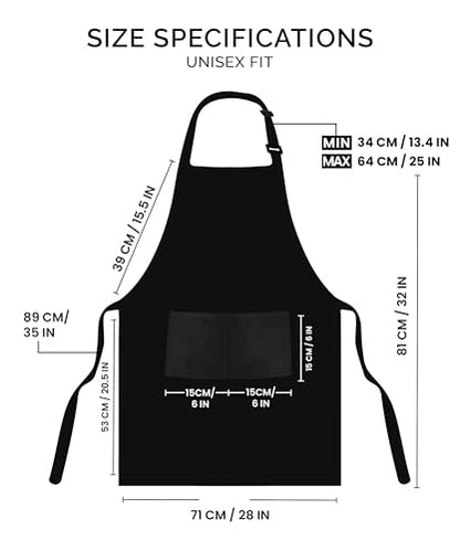 Utopia Kitchen Bib Aprons 2 Pack Adjustable With 2 Pockets - color: Black