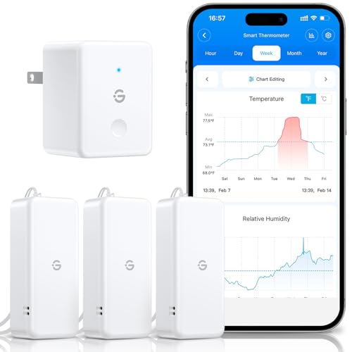 GoveeLife 2.0 WiFi Hygrometer Thermometer with Gateway, Mini Sensor 3-Pack - style: BT Gateway + 3 Sensor