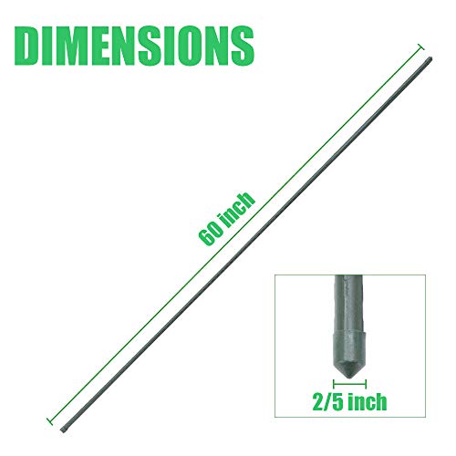 Mininfa Steel Plant Stakes 4.75 Feet, Plastic Coated Metal Garden Stakes Supports Climbing for Tomatoes, Trees, Beans, 25 Pack - size: 4.75 Feet 25 Pack