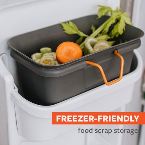 Full Circle Counter Catcher Compost Bin, Fits in Freezers, Slate - color: Slate