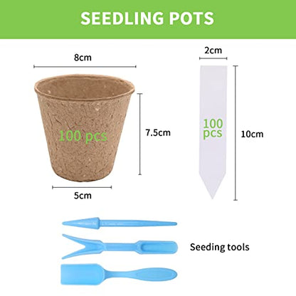 100 Pack 3.15 In Mini Flower Pots Disposable Plant Pots with Labels,Tools