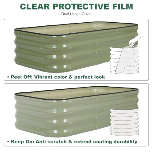 3 in 1 Galvanized Raised Garden Bed, 4x2x1ft, 2Pack, Green - color: Green, size: 4x2x1ft (2packs)