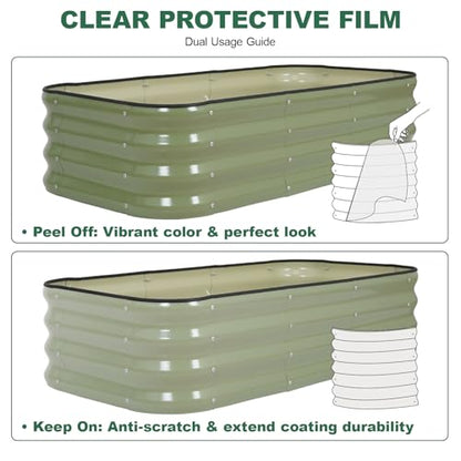 3 in 1 Galvanized Raised Garden Bed, 4x2x1ft, 2Pack, Green - color: Green, size: 4x2x1ft (2packs)
