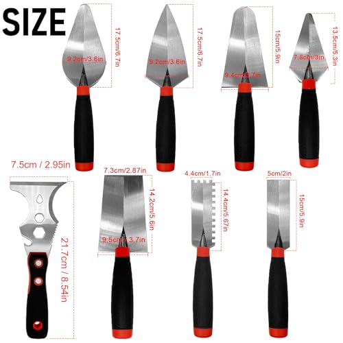 8 Pcs Small Margin Trowel Set - size: Small 8pcs
