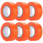 6 Pack Orange Flagging Tape, Non-Adhesive Plastic Ribbon Neon Marking Roll - color: Orange