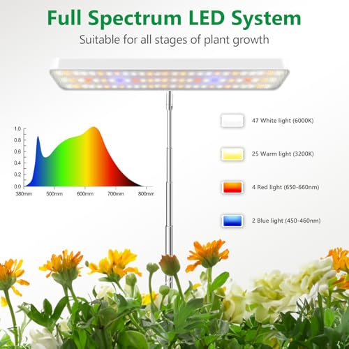 Aumtrly Plant Light White 2 Pack, Desk LED Grow Lights for Indoor Plants - size: 2 Pack/white
