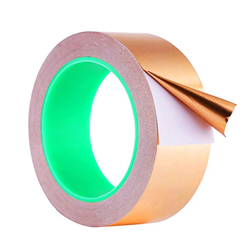 Zehhe Copper Foil Tape with Double-Sided Conductive (1inch X 21.8yards)- EMI Shielding,Stained Glass,Soldering,Electrical Repairs,Slug Repellent,Paper Circuits,Grounding (1inch) - size: 1 inch