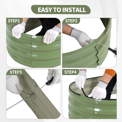 Galvanized Raised Garden Bed Outdoor- 4x2x1FT Planter Box, Green - color: Green, size: 4x2x1ft
